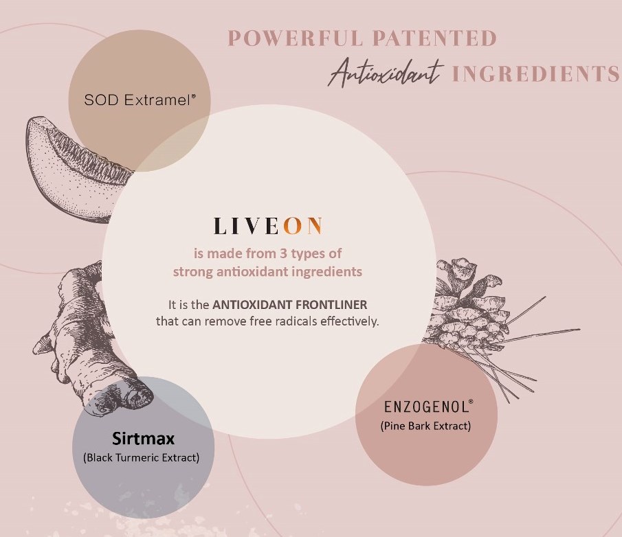 LIVEON Singapore - SOD extramel Enzogenol Sirtmax