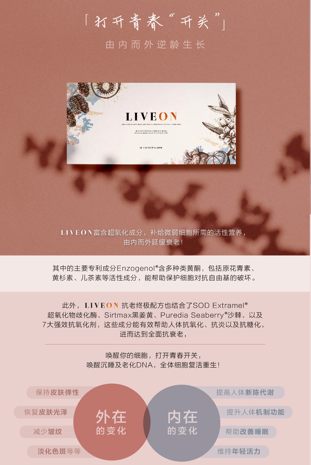 LIVEON逆龄抗糖饮-新加坡- Re-explore your youthful diary Enzogenol