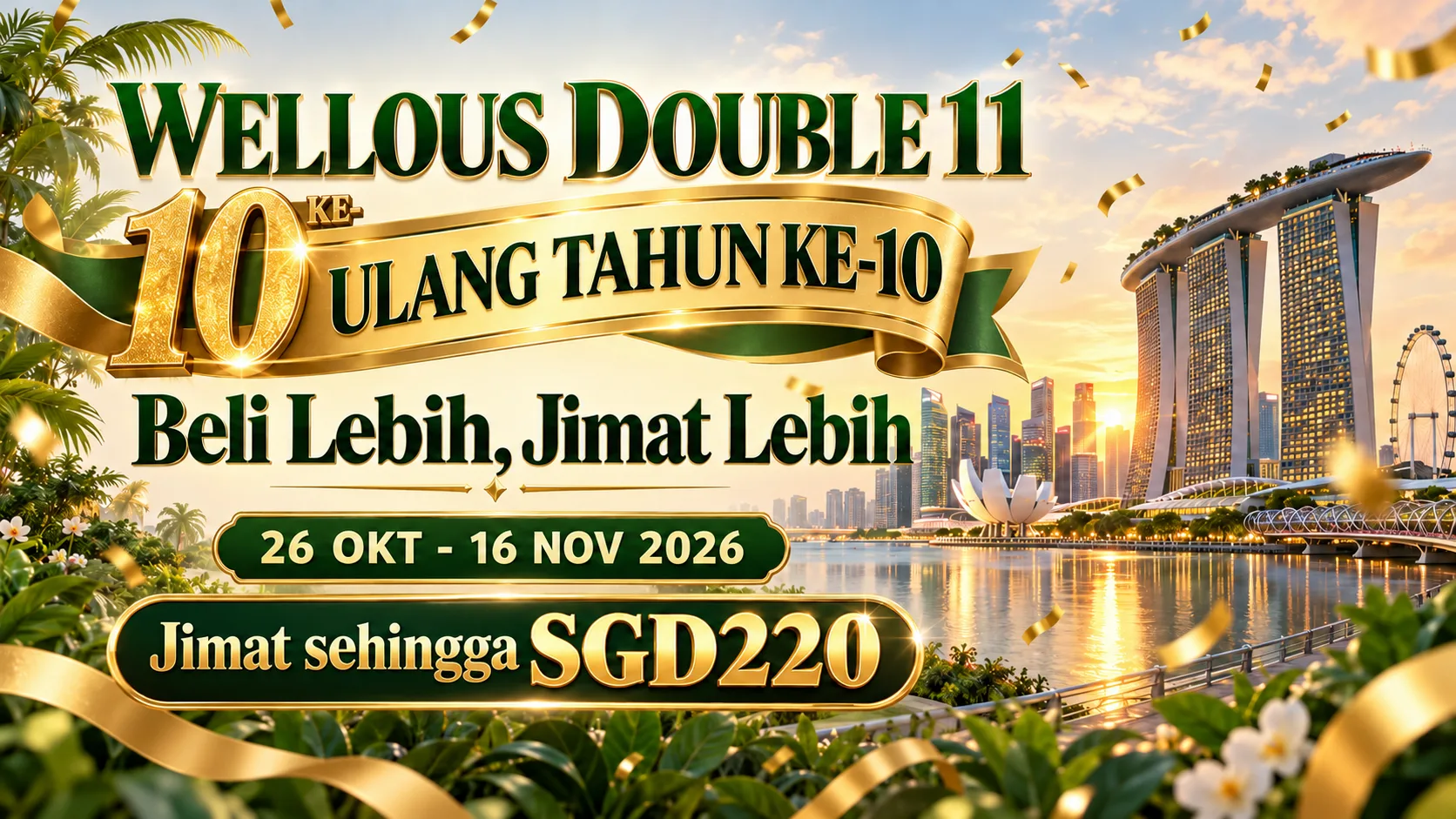 WELLOUS SINGAPURA · DOUBLE 11 2026 - Jimat Sempena Double 11 & Ulang Tahun Ke-10
